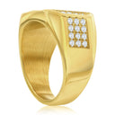 Modern Geometric Ring with Brilliant Stones