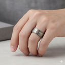Sleek Faceted Tungsten Band